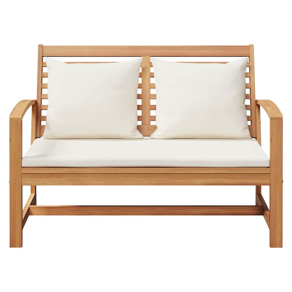 Teak Bank Braun Creme 110cm