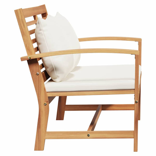 Teak Bank Braun Creme 110cm