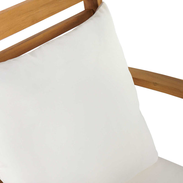 vidaXL Chaises 2 pcs Marron et crème 65 x 60 x 76,5 cm Bois de teck massif