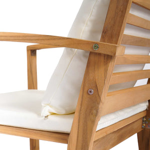 vidaXL Chaises 2 pcs Marron et crème 65 x 60 x 76,5 cm Bois de teck massif