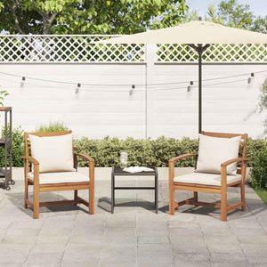 vidaXL Chaises 2 pcs Marron et crème 65 x 60 x 76,5 cm Bois de teck massif