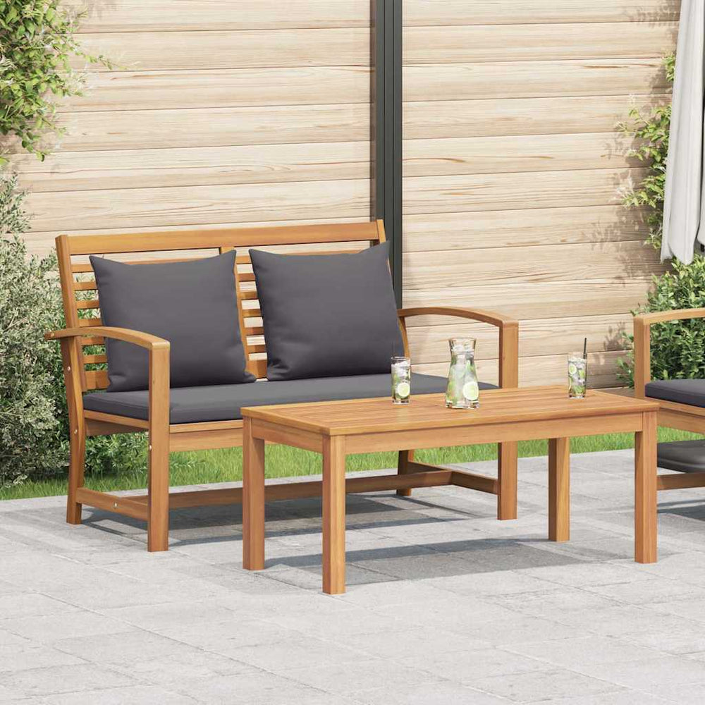 Teak Bank Braun/Dunkelgrau 110cm
