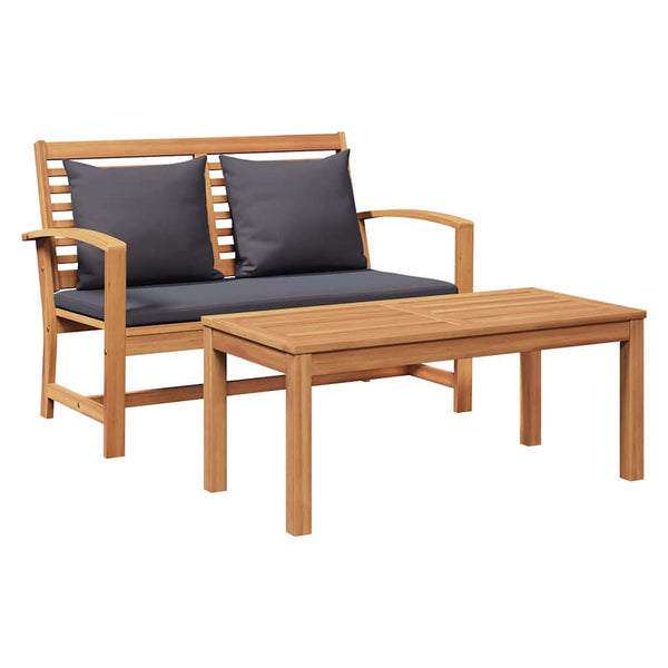 Teak Bank Braun/Dunkelgrau 110cm