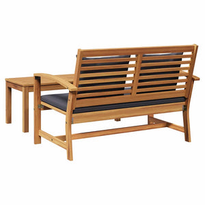 Teak Bank Braun/Dunkelgrau 110cm