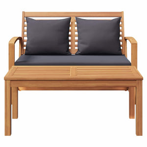 Teak Bank Braun/Dunkelgrau 110cm