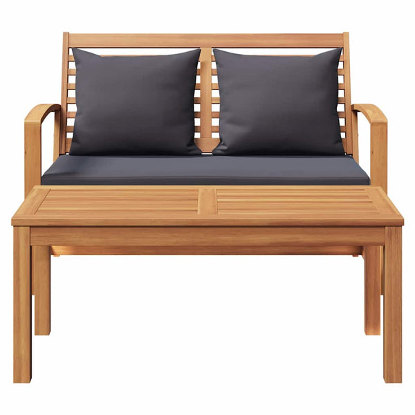 Teak Bank Braun/Dunkelgrau 110cm