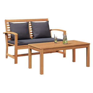 Teak Bank Braun/Dunkelgrau 110cm