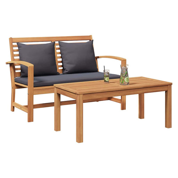 Teak Bank Braun/Dunkelgrau 110cm