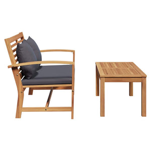 Teak Bank Braun/Dunkelgrau 110cm