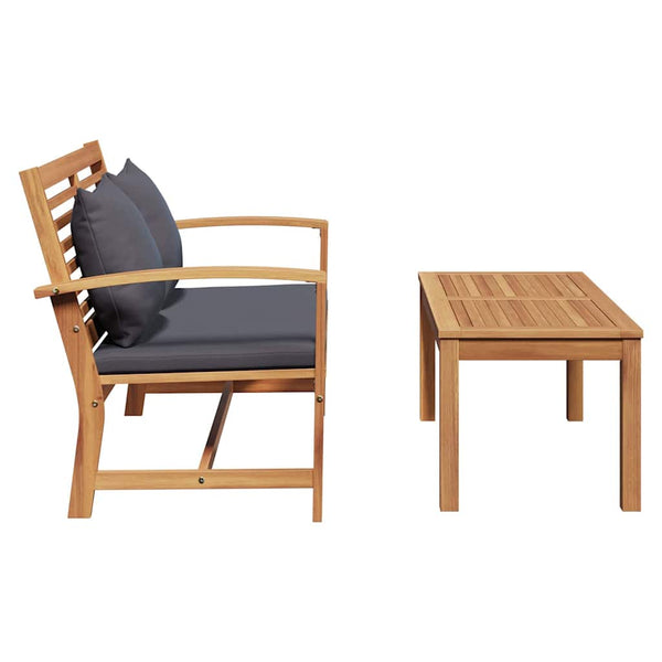Teak Bank Braun/Dunkelgrau 110cm