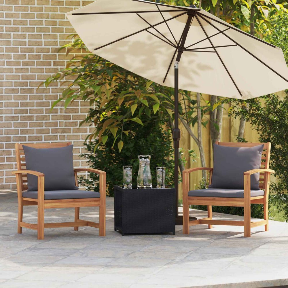 vidaXL Chaises avec coussins 2 pcs Marron et gris foncé 65 x 60 x 76,5 cm