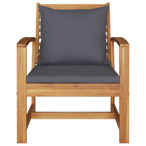 Stuhl mit Kissen, 2er Set, Braun/Dunkelgrau