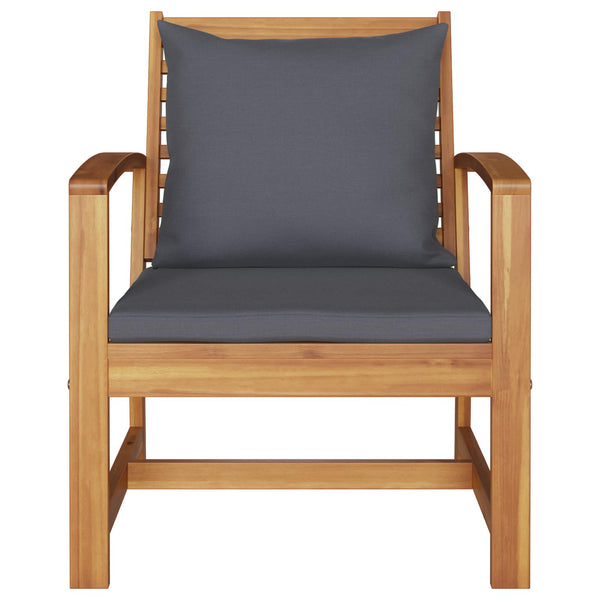 Stuhl mit Kissen, 2er Set, Braun/Dunkelgrau