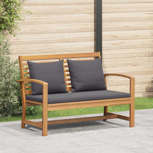 vidaXL Ensemble banc et table de jardin avec coussins 2 pcs Bois de teck massif