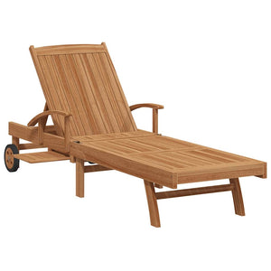 vidaXL Chaise longue avec coussin Marron 195 x 59 x 78,5 cm Bois de teck massif