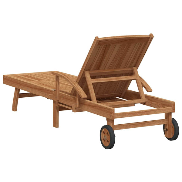 vidaXL Chaise longue avec coussin Marron 195 x 59 x 78,5 cm Bois de teck massif