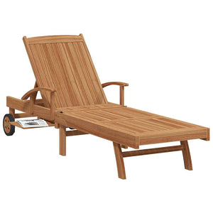 vidaXL Chaise longue avec coussin Marron 195 x 59 x 78,5 cm Bois de teck massif