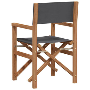 Grauer Regiestuhl aus Teakholz