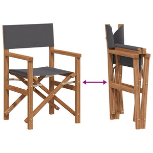 Grauer Regiestuhl aus Teakholz