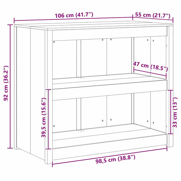 Küchenschrank Kiefer Massivholz Weiß 106cm