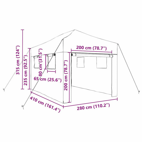 Grünes Pop-Up Gewächshaus 280x410x315cm