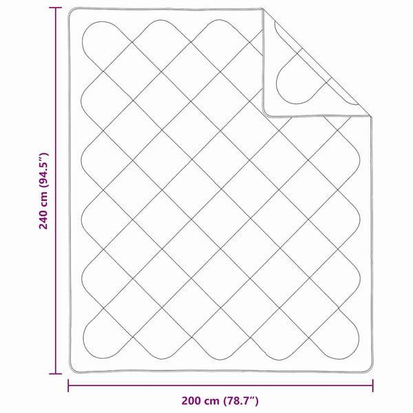 vidaXL Summer Blanket White 240 x 202 x 3 cm Polyester