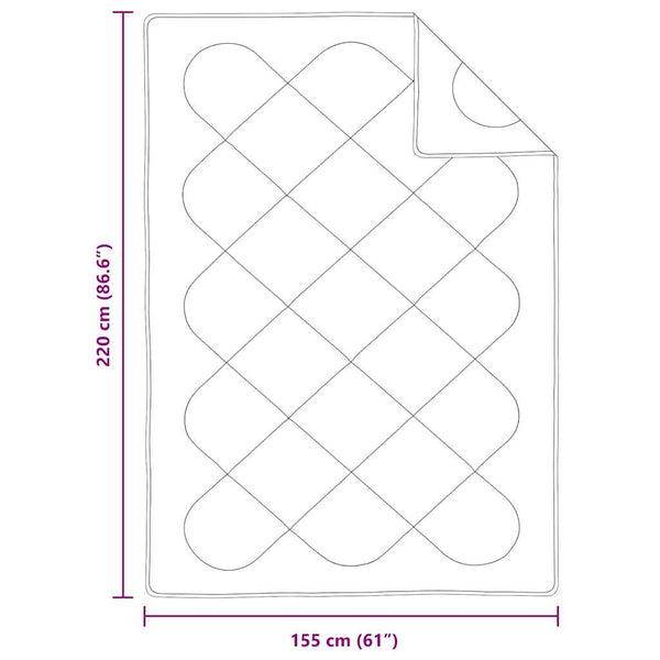 Weiße Bettdecke 220x155 cm