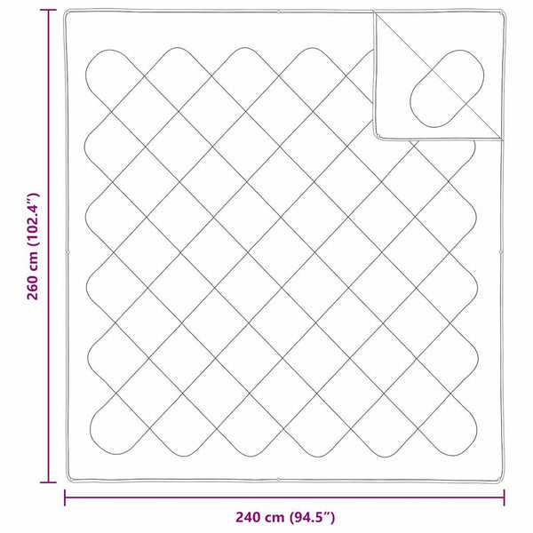 2-in-1 Bettdecke Weiß 262x242 cm