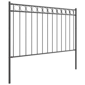 Graues Stahl Zaunelement ASSEN 170x130 cm