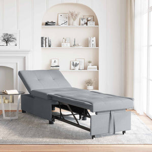 Ausziehbares Schlafsofa Hellgrau Stoff 194cm