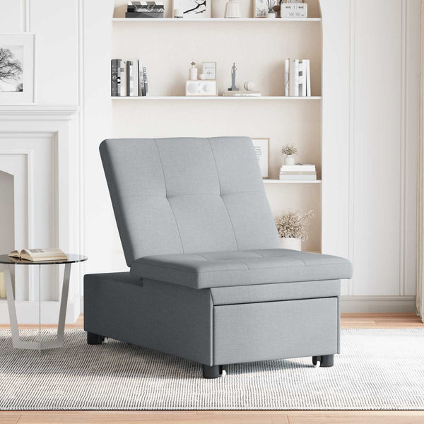Ausziehbares Schlafsofa Hellgrau Stoff 194cm