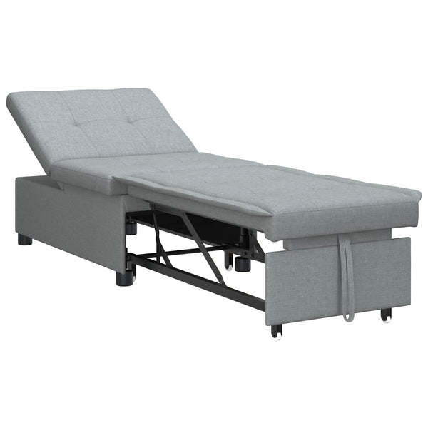 Ausziehbares Schlafsofa Hellgrau Stoff 194cm