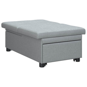 Ausziehbares Schlafsofa Hellgrau Stoff 194cm
