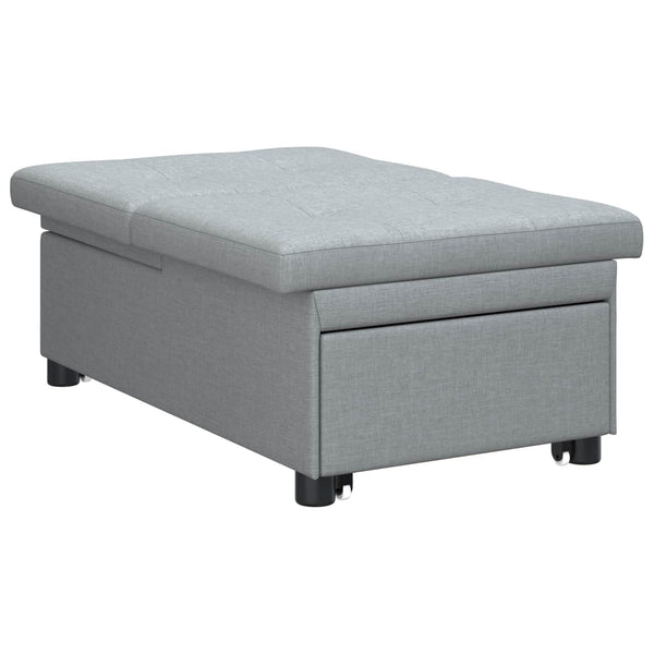 Ausziehbares Schlafsofa Hellgrau Stoff 194cm