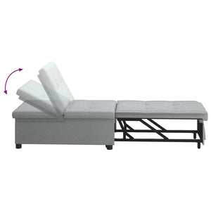 Ausziehbares Schlafsofa Hellgrau Stoff 194cm