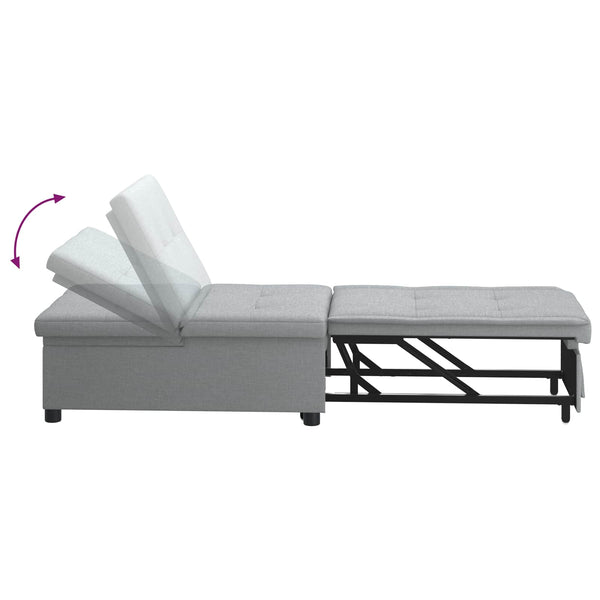 Ausziehbares Schlafsofa Hellgrau Stoff 194cm