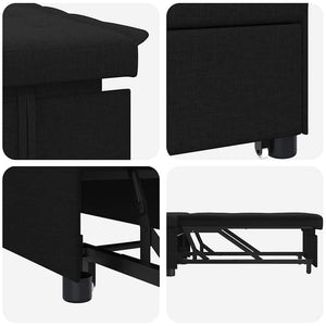 Schlafsofa Ausziehbar Schwarz Stoff 194cm
