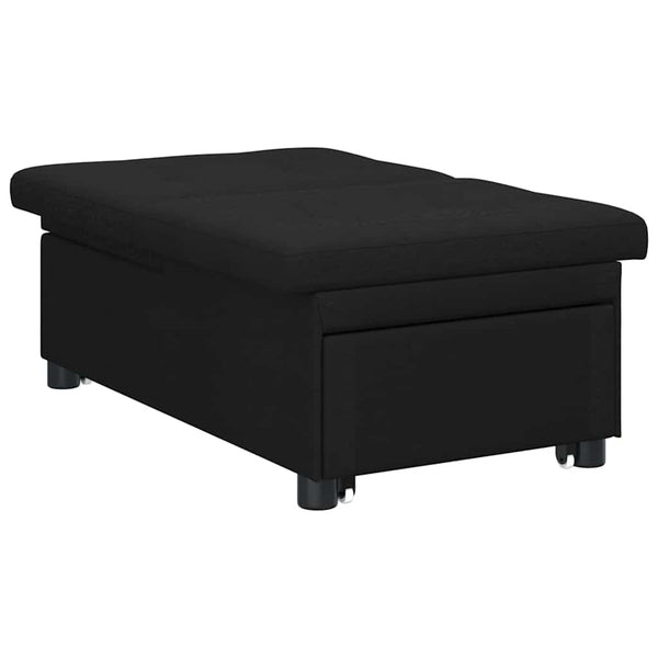 Schlafsofa Ausziehbar Schwarz Stoff 194cm
