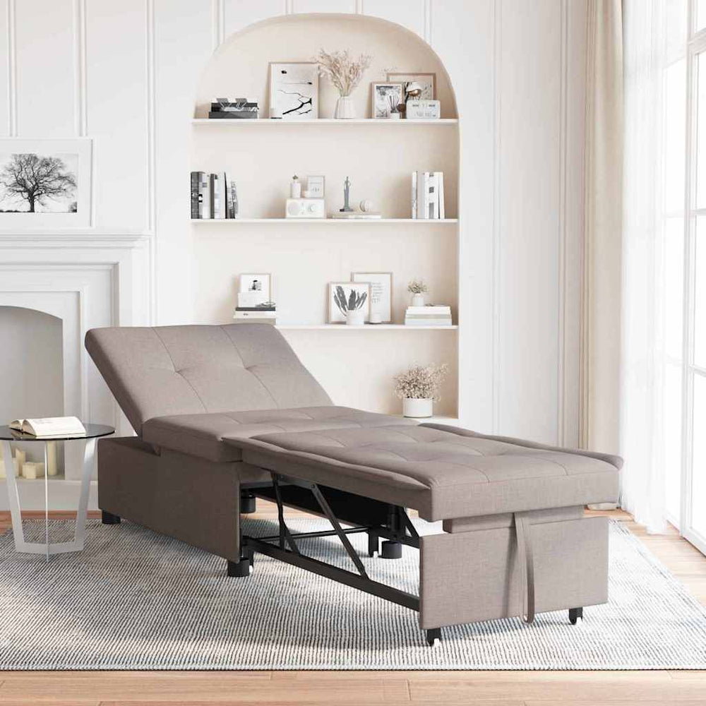 Ausziehbares Schlafsofa Taupe Stoff 194cm