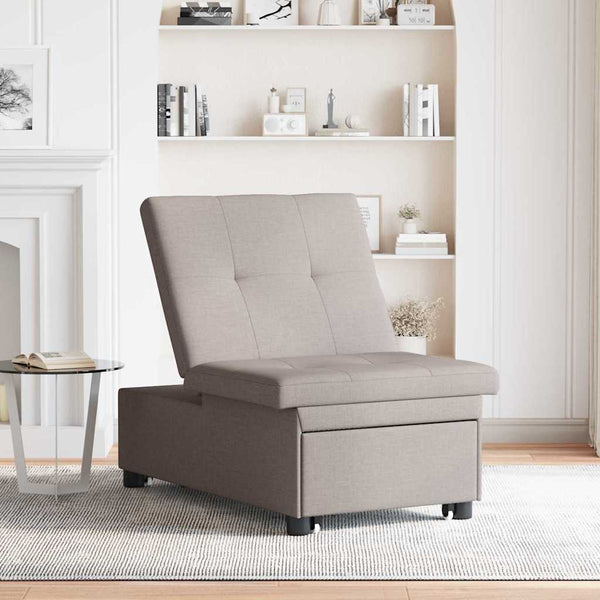 Ausziehbares Schlafsofa Taupe Stoff 194cm