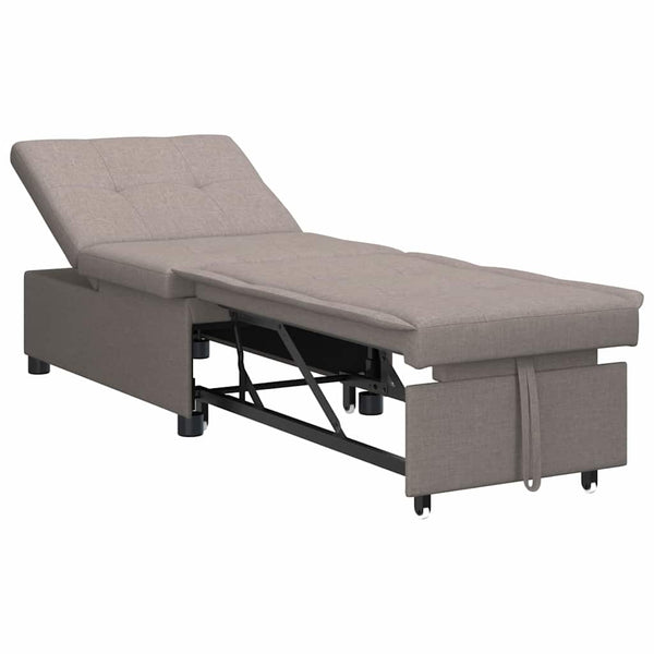Ausziehbares Schlafsofa Taupe Stoff 194cm
