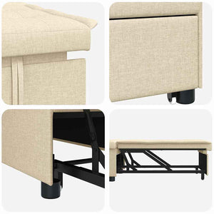 Ausziehbares Schlafsofa Creme Stoff