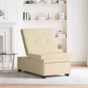 Ausziehbares Schlafsofa Creme Stoff