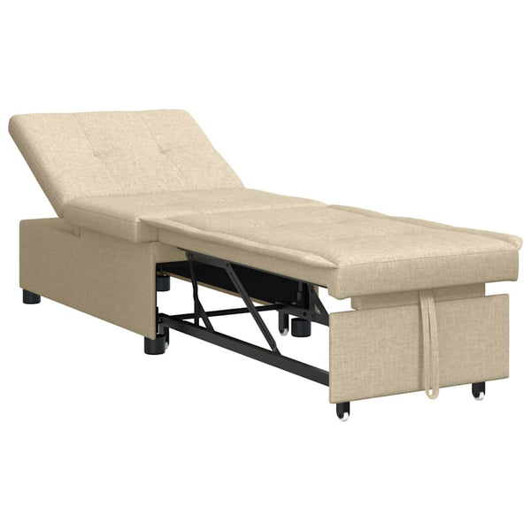 Ausziehbares Schlafsofa Creme Stoff