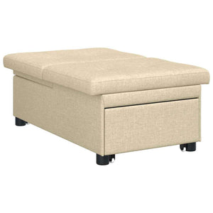 Ausziehbares Schlafsofa Creme Stoff
