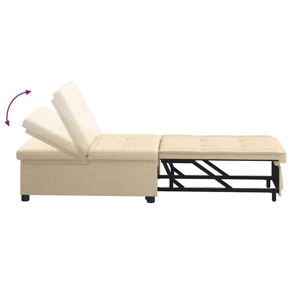 Ausziehbares Schlafsofa Creme Stoff