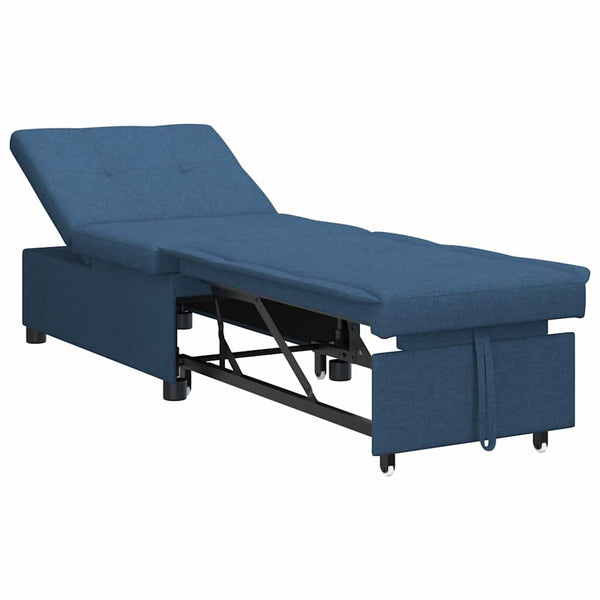 Ausziehbares Schlafsofa Blau Stoff 194 cm