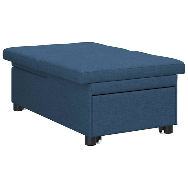 Ausziehbares Schlafsofa Blau Stoff 194 cm