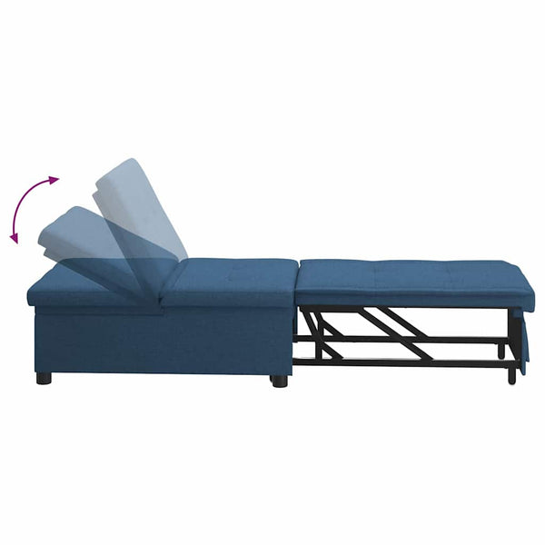 Ausziehbares Schlafsofa Blau Stoff 194 cm
