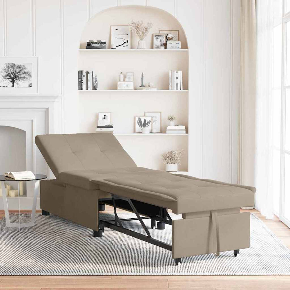 Ausziehbares Schlafsofa Taupe Mikrofaser